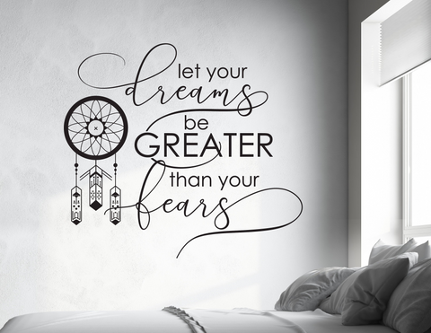 Dream Catcher Quote Vinyl Wall Decal Sticker - lasting-expressions-vinyl