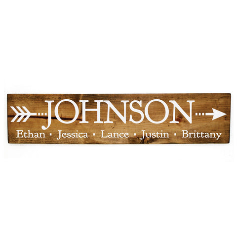 Wood Hanging Family Name Sign - lasting-expressions-vinyl