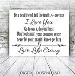 Love like Crazy - Wedding Sign- Quote Vector Digital Design Download - Ready Digital File, Printable Vector Quotes, Office Decor, Funny Sign - lasting-expressions-vinyl