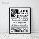 Photography Quote, Life is like a camera, Thank you gift photographer, Stencil outline vinyl design, Vector sayings for cricut, Silhouette - lasting-expressions-vinyl