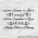 Family Home Blessing Quote Vector Download - Ready to use Digital File, Vinyl Design Saying, Printable Quote, home art, Family Quote - lasting-expressions-vinyl