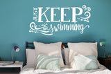 Motivational Wall Quote, Keep Swimming Design, Inspirational quotes, Bedroom Wall Decor, Movie Quote, Aquatic Ocean Nursery Kids Room Signs - lasting-expressions-vinyl