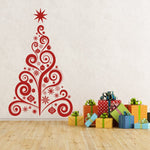 Christmas Tree Swirl Vinyl Wall Decal - lasting-expressions-vinyl