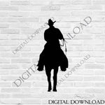 Cowboy silhouette Vector Digital Design Download - Ready to use File, Vinyl Design, png svg pdf ai, Cowboy clipart, Horse Rider, Cowgirl - lasting-expressions-vinyl