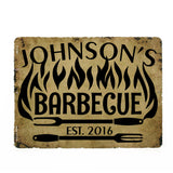 BBQ Personalized Metal Sign 9" x 12" Grilling BBQ Sign - lasting-expressions-vinyl