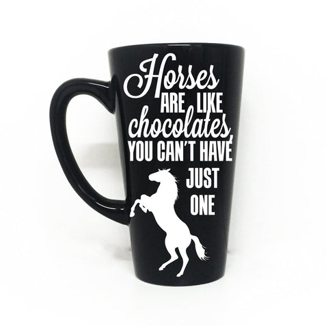 Coffee Mug Horse Saying, Horse Gift for Friend, Horses Chocolate Quote Cup - lasting-expressions-vinyl