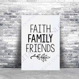 Faith Family Friends Design Vector Digital Download - Ready to use Digital File, Vinyl Vector Saying, Typography File svg ai pdf, Art Print - lasting-expressions-vinyl