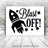 Blast off spaceship Design Clipart Digital Download -SVG Vector Quote, Instant Download svg ai pdf, DIY Nursery Decor, Baby Boy, Outerspace - lasting-expressions-vinyl