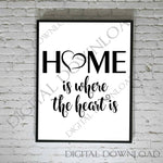 Home is where the heart is - Quote Vector -Typography Art File Print, Vinyl Design Saying, SVG Saying, Home Wall Art, Clipart SVG clipart - lasting-expressions-vinyl