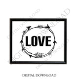 Love Arrow SVG, Circle Arrow SVG Clipart, DXF Laser Cutting Design, Printable Arrow Wall Art, Cricut Vinyl Craft Quote, Love Saying to Print - lasting-expressions-vinyl