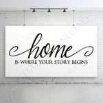 Home is where your story begins Digital Download Quote- Typography Art Print, Home Wall Art, Family Saying, SVG Saying Clipart, Home Quote - lasting-expressions-vinyl