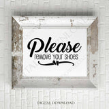 Please remove your shoes Quote Vector Design Download - Digital File, Vinyl Design Saying, Printable Quotes, home wall art, No Shoes Sign - lasting-expressions-vinyl
