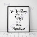 Let her sleep, move mountains Vector Clipart - Vinyl Saying, svg ai pdf, DIY Decor, Typography Print, Girls Nursery Decor, Baby Sign Quote - lasting-expressions-vinyl