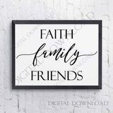 Faith Family Friends Design Vector Download - Typography Art Print File, Clipart Vector Saying, Clipart Quotes, svg ai pdf, DIY Vinyl - lasting-expressions-vinyl