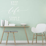 Simple Wall Art, Words for Wall Sticker, Motivational Saying for Wall, Vinyl Lettering, Keep Life Simple Quote Vinyl Wall Decal Sticker Sign - lasting-expressions-vinyl