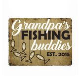 Grandpa Fishing Buddies Hanging Sign - lasting-expressions-vinyl