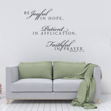 Wall Words Vinyl Decal, Joyful Patient Faithful Saying for Wall - lasting-expressions-vinyl