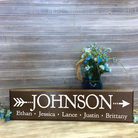 Last Name Sign - Wood Welcome Custom Sign - lasting-expressions-vinyl