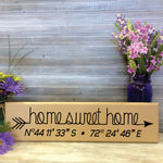 Home sweet home Personalized coordinates Arrow Wood Sign - lasting-expressions-vinyl