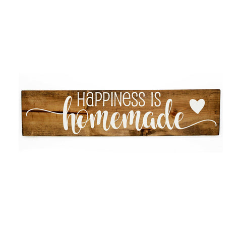 Happiness is homemade rustic wood home decor sign - lasting-expressions-vinyl