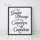 Our greatest blessings call us grandpa & grandma SVG Quote- Typography Art, Vinyl Saying, Printable Quotes, svg ai pdf jpg, Grandparents - lasting-expressions-vinyl
