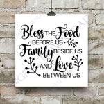 Bless Family Food Love Design Vector Clipart Quote- Typography Print, DIY Silhouette Stencil, svg ai pdf, Craft Supply Download, Family Sign - lasting-expressions-vinyl