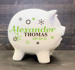 Confetti Personalized Piggy Bank with Name - lasting-expressions-vinyl