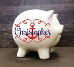 Anchor Personalized Ceramic Piggy Bank - lasting-expressions-vinyl