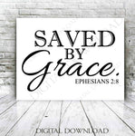 Saved by Grace SVG Design Vector Digital Download- Typography Print, Vinyl Saying, Spiritual Quote Clipart svg ai pdf, Religious Saying Sign - lasting-expressions-vinyl