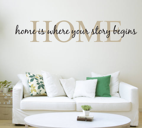 Home is where your story begins Vinyl Wall Sticker - lasting-expressions-vinyl