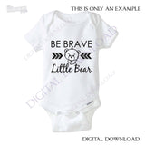 SVG Quote Baby Bear Design, Baby Outfit Vinyl Craft Saying, Boy Nursery Woodland Forest, Printable Home Decor Sayings, Teddy Bear Clipart - lasting-expressions-vinyl