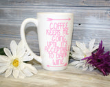 Coffee keeps me going acceptable to drink wine, Coffee Mug Saying - lasting-expressions-vinyl