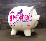 Butterfly Piggy Bank for Baby Girl - lasting-expressions-vinyl