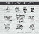SVG Design Quote Set, Vinyl Design Artwork Set, 50 Vector Designs for Die-Cut, Printable Silhouette Stencil  Craft Quotes, Cricut Cut Files - lasting-expressions-vinyl
