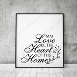 Love heart home Quote Vector Sign, SVG Clipart, Vinyl Design, Printable Typography Sign, New Home Saying, Home Decor Sign, Sayings to Print - lasting-expressions-vinyl