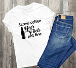 His and Her Shirts, Running on Coffee Beer, Gift New Parents, Gift for Couple, Beer Shirt for Him, Gift for Husband, Cupcakes Coffee Shirt - lasting-expressions-vinyl