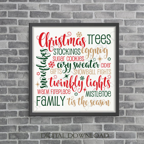 Merry Christmas Words, Holiday Stencil Clipart, SVG Clipart Quotes, Holiday Home Decor, Typography Print, Cricut Silhouette File to download - lasting-expressions-vinyl