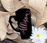Personalized name mug, Large Ceramic Coffee Cup, Gift for Friend, Custom Monogram Glass Set, Bridesmaid Gift for Girlfriend, Latte Funnel - lasting-expressions-vinyl