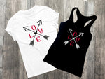 Valentines day love shirt, women's tank top, love arrow graphic tee, men's valentines day gift, his and her shirts, black racerback tank top - lasting-expressions-vinyl