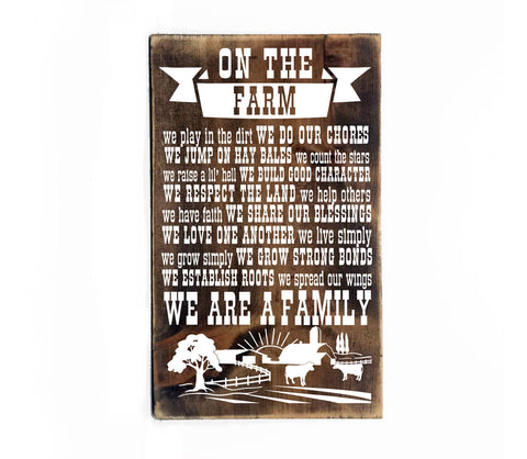 Wood Sign Farm Rules Family Quote - lasting-expressions-vinyl