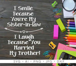 Sister in Law Quote, SVG Saying File for Stencil Silhouette, Sayings to print, Coffee Mug Quote, Gift for Sister-in-law, Funny brother quote - lasting-expressions-vinyl