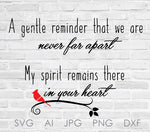 SVG Saying File, Memorial Quote Print, Cardinal Memorial Sign, Silhouette Craft Stencil File, Sayings to Print, In Loving Memory Card Print - lasting-expressions-vinyl