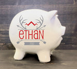 Baby Gift Personalized Piggy Bank, Forrest Animal Woodland Nursery - lasting-expressions-vinyl
