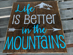 Mountain Adventure Quote Wood Sign Decor Set, Birthday Gift for Her, Mother's Day Gift for Mom, Rustic Boho Home Decor, Friend Moving Away - lasting-expressions-vinyl