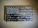 Wood American Flag Sign - Pledge of Allegiance - lasting-expressions-vinyl