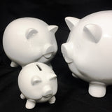 Piggy Bank for Baby Girl, Polka Dot Baby Nursery Decor, Baby Shower Gift, Daughter First Birthday Gift for Niece, White Ceramic Piggy Bank - lasting-expressions-vinyl