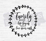 Family Printable SVG Vector Quote, Die-Cut Saying, Printable Vector Artwork, Family Love Sign Quote, Silhouette Stencil Design for Craft - lasting-expressions-vinyl