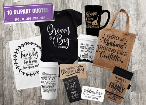 SVG Quote Bundle for Craft Projects, Sayings for Vinyl Die Cut Silhouette Stencil, DXF Cricut Clipart Designs, Vector Clipart Quote, SVG Set - lasting-expressions-vinyl