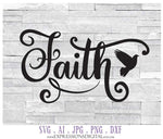 Faith DXF Cricut Cut File, SVG Clipart Quote Vector Design, Word Design for Craft, Digital Artwork Stencil, Vinyl Designs for Die Cut Crafts - lasting-expressions-vinyl
