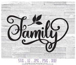 Family SVG Vector Clipart Quotes, Family Die Cut Typography File, DXF Clipart Cut File Design, Silhouette Stencil Craft Design, Family Quote - lasting-expressions-vinyl